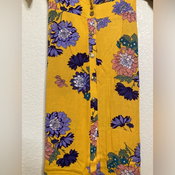 NWT Ivory Love Maxi Dress Short Sleeve Tie Waist Button Front V Neck Floral - Picture 8 of 13